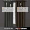 Aiyufeng Brown Short Blackout Curtains for Bedroom 54 Inches Long 2 Panels Set, Solid Thermal Insulated, Energy Saving Window Treatment Curtains Blackout Drapes, W40 x L54 Inch, Brown