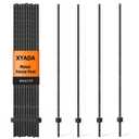 Metal Fence Post 7feet, Heavy Duty Garden Fence Post for Holding Wire Fence, Sign U Post Pack of 8 Sturdy Outdoor No Dig Fence Post for Garden Yard  Black