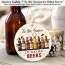 3 x Funny Beer Ornament - Ceramic Ornaments Gifts for Beer Lovers - Tis The Season to Drink Beers