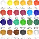 Artecho Professional Acrylic Paint Set, 24 Basic Colors Tubes (60ml / 2.02oz) Art Craft Paints for Canvas, Rock, Wood, Fabric, Art Supplies, 48.48 Fl Oz