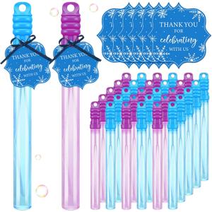 Soulchen 24 Pcs Large Snowflake Bubbles Wands 10.6" Winter Bubble Wands Bulk for Kids Snowflake Bubble Party Favors Valentine's Goody Bag Stuffers Classroom Exchange Prizes Piata Winter Themed Toy
