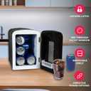 Frigidaire Portable 9-Can Mini Cooler Fridge, 5L, Brushed Stainless Rugged, Window, EFMIS189-SS, Clear Door, Glass