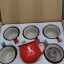 Zubebe 12pcs Christmas Coffee Mugs Set, 12 oz Hot Cocoa Ceramic Holiday Gift Mugs Set for Woman Family Friend Winter House Warming Holiday Party Gift Coffee Bar Decor(Dark Green, Red, White,Classic)