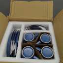 Plates and Bowls Sets, 16 Pieces Dinnerware Sets, Service For 4, Blue