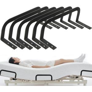 Mattress Retainer Bar Bracket Holder 6Pcs Keeping Mattress from Sliding for Foot of Platform Beds,Adjustable Beds,Rv Mattress,Mattress Slide Stopper Mattress Gripper (3.5in-6pcs-black)