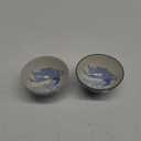 Japanese Mino Ware Ceramic Rice Bowl Set, Cranes Pattern, 4.9 Inches Diameter x H2.6 Inches, 13.5 Fluid Ounces Blue and Navy, Set of 2 from Japan(Cranes BL NVY)