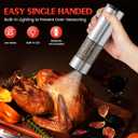 Electric Salt and Pepper Grinder- Automatic Battery Pepper Mill Shakers Kitchen Essentials for New Home Adjustable Coarseness Upgraded Larger Capacity with Led for Housewarming Gifts