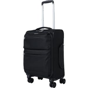 LIGHTGO 20" Carry On Softside Luggage, Ultra Light, TSA Lock Black, 20in