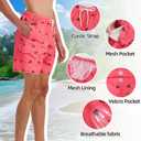 NIMeng Mens Swim Trunks Swim Shorts Swimwear Quick Dry 7’’ Swimming Trunks with Mesh Lining Pink