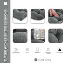 Outdoor Wicker Chair Cushions 3 Pieces for Patio Furniture, 1 Loveseat Cushion 44x22x4 and 2 U-Shaped Cushions 22x22x4, Indoor Outside Use, Fade-Resistant & Waterproof, Dark Gray