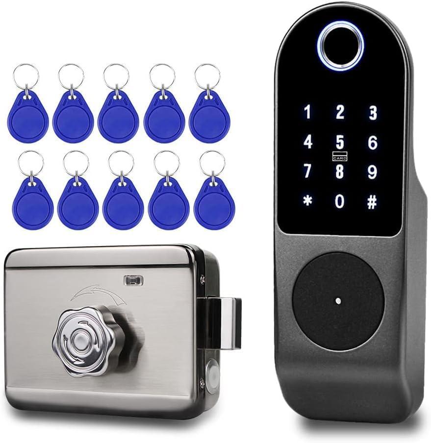 Electronic Smart Lock Biometric Fingerprint Door Lock Virtual Password Wechat QR Code Fingerprint Card Key Lock for Bedroom Home Security