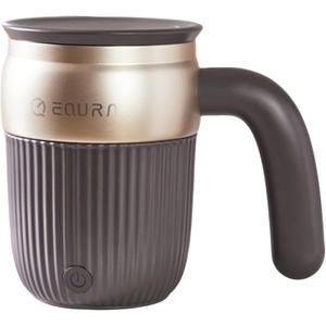 EQURA Automatic Self Stirring Coffee Mug, Rechargeable Megnetic Auto Mixer Cup 15oz, for Coffee/Milk/Tea/Cocoa, for Home/Travel/Office, Gifts for Birthday/Christmas (Grey) (Gray)