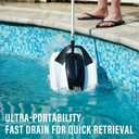 Starrybot Cordless Robotic Pool Cleaner, Portable Swimming Robotic Pool Vacuum Self-Parking Technology,150Mins Runtime,Pool up to 900 Sq.Ft, Ideal for Above-Ground Pools(White)(260505)