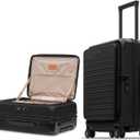 LEVEL8 Top Opening Carry on Luggage Expandable, Large Suitcases with Wheels Airline Approved, Hardside Luggage with Spinner Wheel for Men Women, 20 Inch, Black