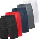Ultra Performance 5 Pack Mens Shorts, Athletic Gym Shorts Workout Basketball Shorts for Men, SM - 5X (Medium, Birdseye Closed Mesh)
