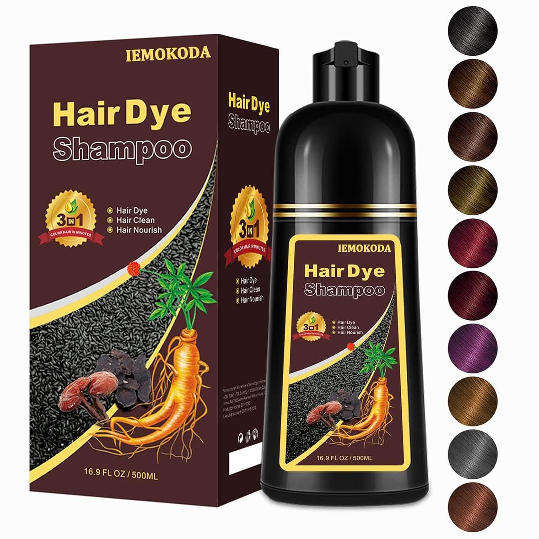 Blonde Brown Hair Dye Shampoo 3 in 1, Long-lasting & Natual Hair Color Shampoo, Herbal Ingredients Natural Shampoo Hair Dye Effect in Minutes, Gifts for Men Women 500ml