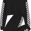 Girls Clothes Set Kids Crop Top + Plaid Pants Outfits Tracksuit Hooded Sweatshirt Sweatpants 2 PC, 130