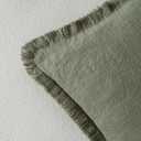 MIULEE Linen Decorative Euro Throw Pillow Covers Light Olive Green 28x28 | Set of 2, Cottagecore Decor, Boho Farmhouse Neutral Pillow Covers, Rustic Fringe Couch Cushions for Sofa Bed Living Room