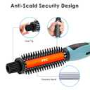 PHOEBE Curling Iron Brush Anti-Scald Bristles Instant Heat Up Dual Voltage Ceramic Tourmaline Ionic Hair Curling Wand for All Hair Types (1 Inch)