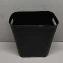 UUJOLY Plastic Small Trash Can Wastebasket, Garbage Container Basket for Bathrooms, Laundry Room, Kitchens, Offices, Kids Rooms, Dorms, 3.5 Gallon, Black