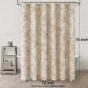 Farmhouse Floral Linen Shower Curtain, Vintage Beige Pattern Rustic Shower Curtains for Bathroom, Tan Taupe,72x78
