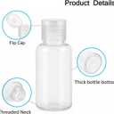 20Pcs 30ml/1Oz Clear Flip Cap Plastic Bottles Travel Size Empty Containers Refillable Small Bottles for Liquids, Toiletries, Lotion, Shampoo, Hand Sanitizer