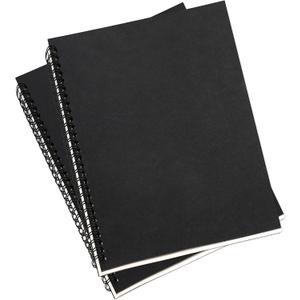 2 Pack College Ruled Notebook, Soft Black Cover Spiral Notebook, Memo Notepad Sketchbook, Students Office Business Diary Spiral Book Journal, 50 Pages, 25 Sheets, 10 x 7.5 Inch