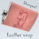 Bridesmaids Proposal Gift For Wedding, Stainless Steel & Leather Flask 8 Oz, Leakproof & Stamped With Team Bride. For Bachelorette Party Favors or Bridesmaid Gift Boxes. (Sand Pink, 1)