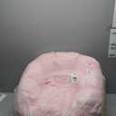 MAXYOYO Kids Bean Bag Chair, Floral Shaped Bean Bag Sofa, Plush Faux Fur Toddler Couch with Petal Backrest for Boys Girls, Stuffed Cozy Sofa for Nursery, Bedroom, Pink