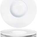 Ceramics Rimmed Soup Bowls 8.5 Oz, White 10.4 Inch Exquisite Small Soup Plate Set Of 4, Pasta Plates With Rim Is The Best Choice For Hotels, Kitchens, Fine Restaurants And Gourmets