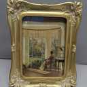 SIKOO 5x7 Vintage Picture Frames Antique Picture Frames Tabletop and Wall Mount Gothic Decor, Black and Gold