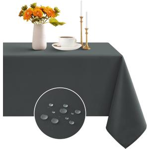 Romanstile Rectangle Tablecloth - Waterproof and Wrinkle Resistant Washable Polyester Table Cloth for Kitchen Dining/Party/Wedding Indoor and Outdoor Use (60 x 102 inch, Dark Grey)