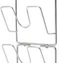 Wealrit Pot-Lid-Organizer Rack, 4-Tier Pots and Pans Lid Organizer Door Mounted Pot Cover Holder Rack for Cabinet Door/Wall Hanging Pot Cover Support for Kitchen Storage No Drilling