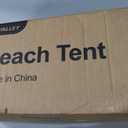 Rhino Valley Beach Cabana, 8 * 8FT Beach Tent UPF50+ Protection, Easy Setup Beach Canopy Wind Resistant with Cup Holder, Compact Beach Shade Foldable Beach Tent Sun Shelter, Green White, 94.49" L x 94.49" W x 78.74" H