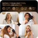 Automatic Dual Voltage Blowout Brush Hair Dryer, 4-in-1 Blow Drying Brush, Ionic Hair Straightener w/No Heat Damage, Light 1.3 lb Blowout Tool, Blow Dryer Curling Wand, Hot Air Styler for All Types