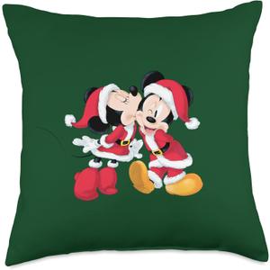 Disney Santa Mickey and Minnie Mouse Holiday Throw Pillow (18x18)