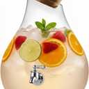 Style Setter Beverage Dispenser Cold Drink Dispenser Glass Jug, Metal Stand & Leak-Proof Acrylic Spigot Great for Parties, Weddings & More (2.5 Gallon, Glass with Cork Lid)