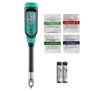 Tadeto Soil pH Tester, High Accuracy Digital pH Meter for Soil, Garden, Water, Plants, Solution and Food, Soil pH Test Kit with Thermometer LCD Display, Calibration Powder and Alloy Protective Cap (Blue)