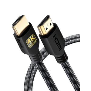 PowerBear 4K HDMI Cable 6 ft | High Speed, Braided Nylon & Gold Connectors, 4K @ 60Hz, Ultra HD, 2K, 1080P, ARC & CL3 Rated | for Laptop, Monitor, PS5, PS4, Xbox One, Fire TV, Apple TV & More