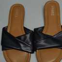 ATHMILE Sandals Women Dressy Summer Flat Comfortable Fashion Beach Cute Ladies Slides Leather Casual Dress Women's Sandals 2025 Size 6-11 (7, Black)