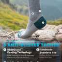 Juclise Mens Merino Wool Hiking Socks Micro Crew Compression Moisture Wicking Anti-Blister Cushioned Midweight (US, Alpha, Small, Regular, Regular, Olive*2 + Aqua Gray*1)