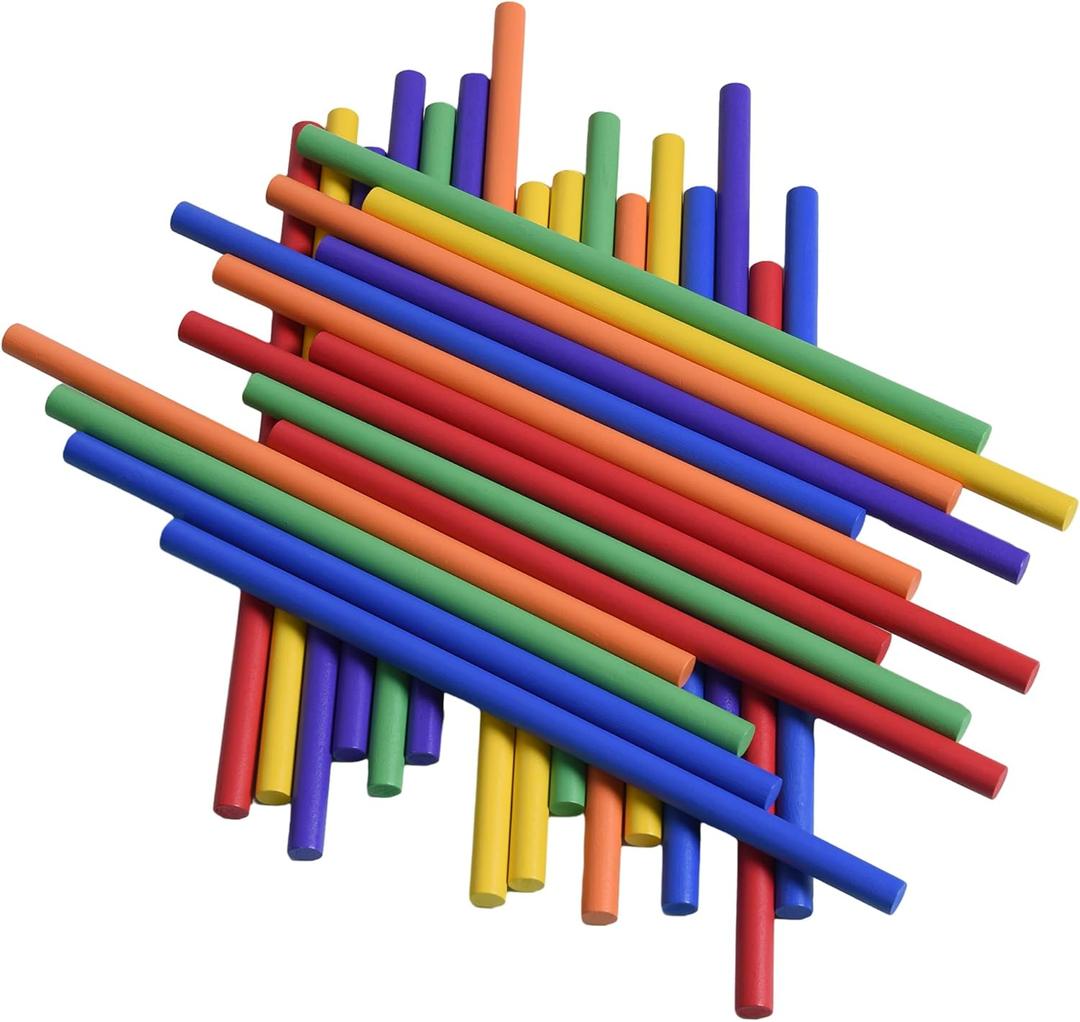 HILAZA 30 Pieces Rhythm Sticks for Kids Bulk, 12 Inch Wood Music Lummi Stick, 6 Colors (Multicolour)