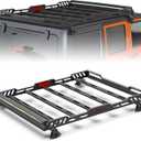 Nilight Roof Rack Cargo Basket with LED Light Bar Compatible with 2007-2026 Wrangler JK JL Unlimited & Gladiator JT 4 Door Hardtop, JKU JLU Luggage Rooftop Storage Carrier