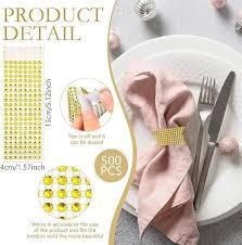 Gold Plastic Napkins Rings,Wedding Napkin Rings Chair Sash Napkin Mesh Wrap Napkin Plastic 50pcs 8 Rows Chair Sash Napkin Rings Mesh Wrap Ribbon (100Pcs)