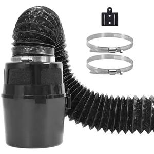 VIWINVELA 3 IN 1 Black Indoor Dryer Vent Kit with Black Hose - Inside Dryer Vent Filter Bucket Box - Dryer Lint Trap Lint Catcher for Electric Dryer