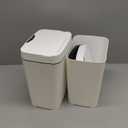2 Pack 2.7 Gal Bathroom Trash Can with Lid, Automatic Trash Can Small Smart Garbage Can Touchless, Slim Motion Sensor Waterproof Plastic Trash Bins for Bedroom Office Kitchen Toilet (White)