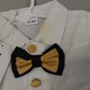 IDOPIP Baptism Christening Outfits for Boys Toddler Baby Wedding Birthday Outfit Gentleman Bowtie Shirt Suspenders Pants Suit (12-18 Months, Black)