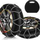 SCITOO KN140 Snow Chains Quick Easy Installation,Tire Traction Chain for Car Pickup Trucks SUV,Adjustable Universal Emergency Thickening Tire Width 235 245 255 265 275(15"16"17"18"19"20")-Set of 2