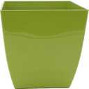 The HC Companies Aria Self Watering Square Plant Pot w/Drainage - Classic Planters for Outdoor Plants & Indoor Plants - Lightweight & UV-Resistant Plastic Pots for Plants (6" Glossy Green, Pack of 1)