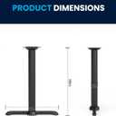 Flash Furniture 5" x 22" Restaurant Table T-Base with 3" Diameter Table Height Column, Commercial T-Base Cast Iron Restaurant Table Base, Black